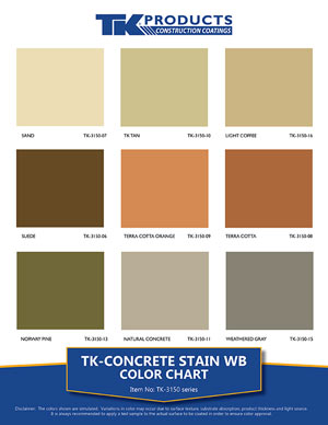 Concrete Stain WB Color Chart from TK Products