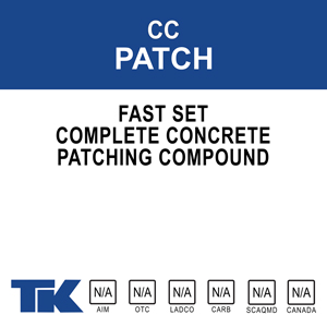 cc-patch A two-component acrylic/cement and mason sand patching compound. When combined with a liquid bonding agent, it creates a fast-setting, strong and durable patch for a variety of concrete repairs.