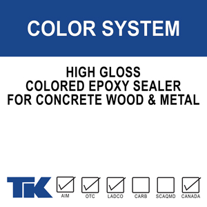color-system A two-component, high-gloss, colored epoxy coating for use on concrete, wood or metal in areas subjected to heavy traffic, abrasion, and/or chemical attack.