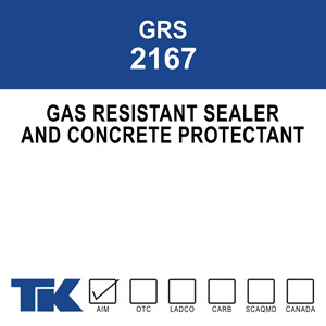 grs-2167 Gas Resistant Sealer 2167 is a specialized blend of 100% high molecular weight acrylate polymers. This formula produces the best protection against gasoline, oil, and grease and makes it the ideal sealing compound for automotive repair, airplane hangars, engine maintenance shops, and other concrete floors.