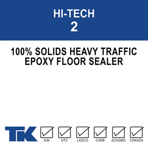 hi-tech-2 A two-component, solvent-free, high-build, 100% solids epoxy/amine system designed specifically for concrete floor applications where maximum durability and chemical resistance are needed