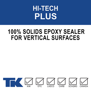 hi-tech-plus A two-component,solvent-free, high-build, high solids, 100% epoxy/amine system designed specifically for vertical concrete applications where maximum durability and chemical resistance are needed