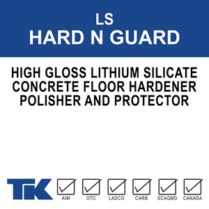 A high performance, high-gloss hardener and protective surface treatment for concrete floors and surfaces. TK-LS HARD N GUARD makes use of lithium silicate nanotechnology to increase hardness, density, and durability on new and existing