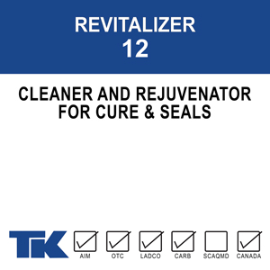 revitalizer-12 A rejuvenator for old and weathered concrete surfaces. TK-REVITALIZER 12 revives aging curing/sealing compounds and restores them to their original aesthetic