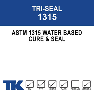 tri-seal-1315 A 100% water-based, high solids acrylic resin compound for curing, sealing, protecting and dust proofing new or existing concrete and masonry surfaces. TK-TRI-SEAL 1315 is also formulated to seal many types of porous tile and resilient floors.