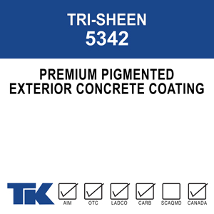 tri-sheen-5342 A 100% acrylic, breathable masonry coating that promotes surface adhesion and color retention for a long-lasting decorative finish. TK-TRI-SHEEN ACRYLIC may be used alone or combined with surfacing/texturing products for increased color uniformity and stability.