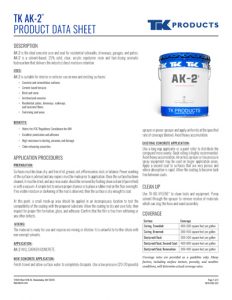 AK-2 Curing and Sealing For Concrete Surfaces English