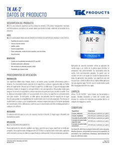 AK-2 Curing and Sealing For Concrete Surfaces Spanish